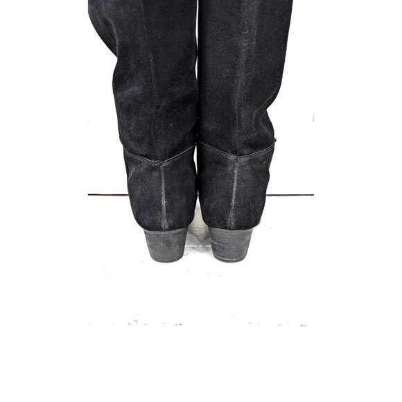 90s vintage black suede leather slouchy western metal tip boots - Picture 4 of 8